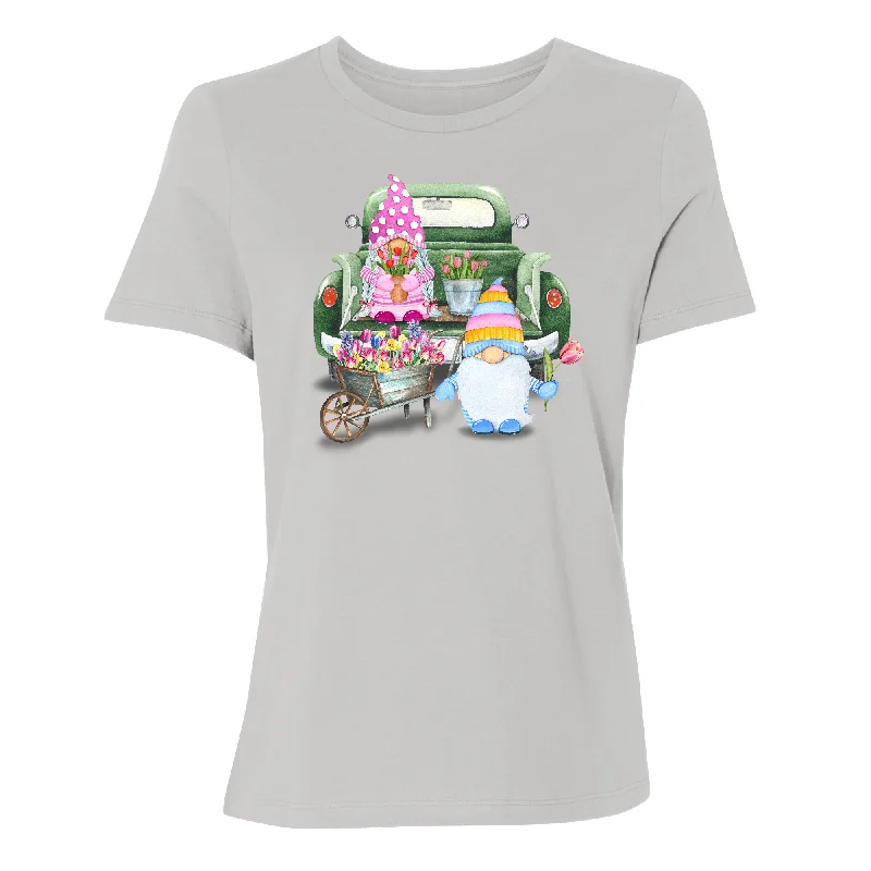 Spring Gnomes Women's T-Shirt Collared T-Shirt Boat Neck A-Line