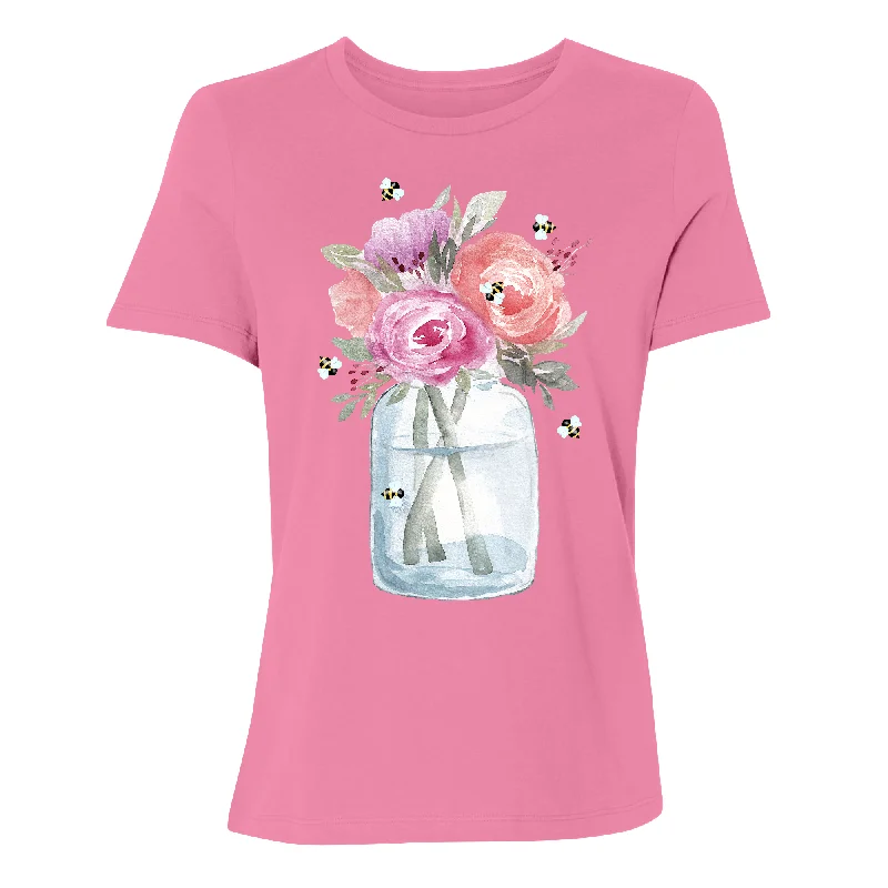 Summer Arrangement Women's T-Shirt Handmade Hand-knitted Hand-woven