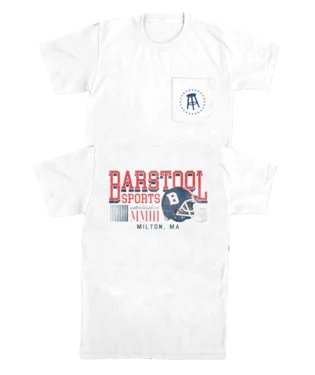 Barstool Sports Football SS Pocket Tee Houndstooth Herringbone Solid