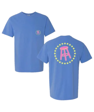 Barstool Sports Stool & Stars SS Pocket Tee in Blue Anti-Shrink Durable Soft