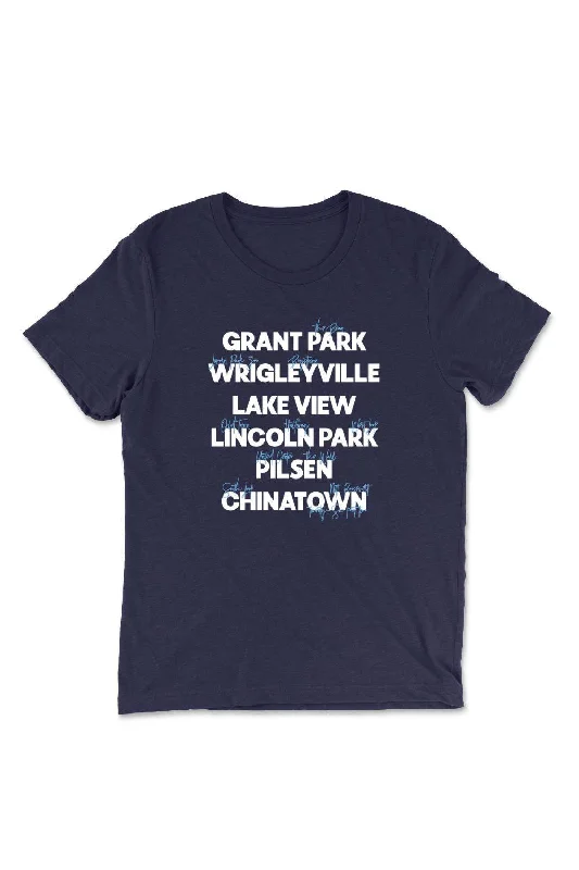 Chicago Neighborhoods T-shirt Layered Multi-layer Single Layer