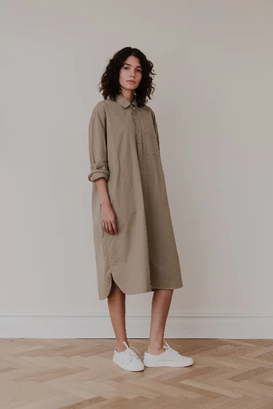 Chino Shirt Dress Terry Blend Velvet Blend Canvas Blend