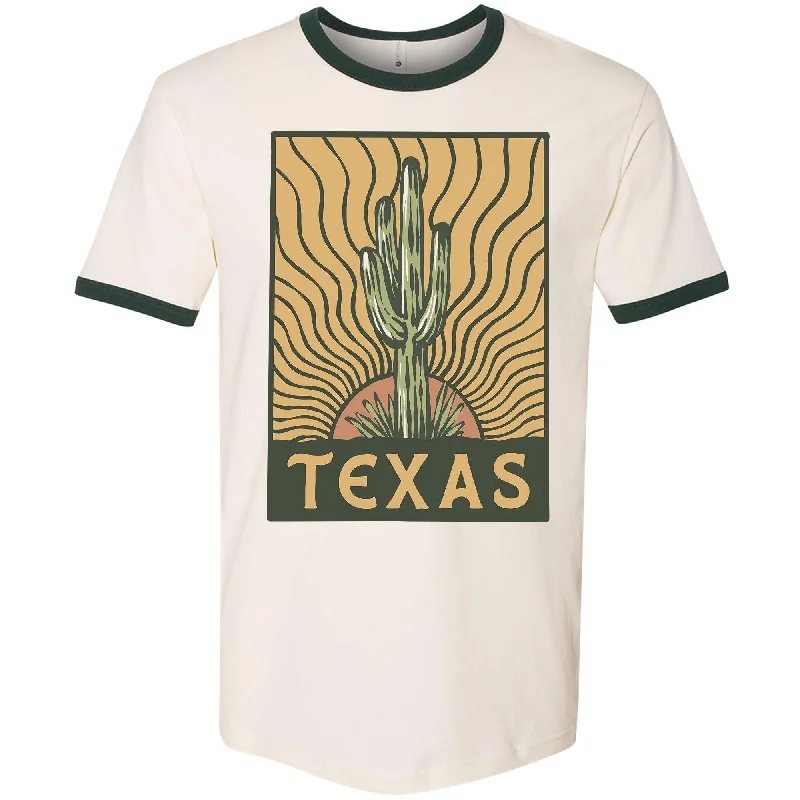 Desert Sunset Texas Ringer Tee Real Fur Shearling Chenille