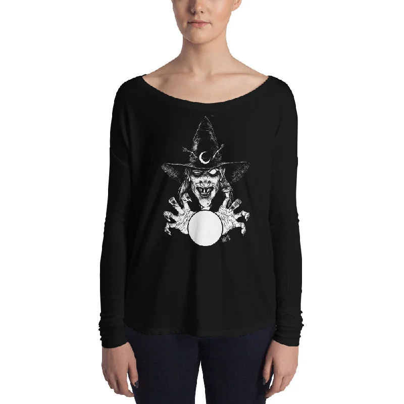 Fearwear Art - Thaumaturge Ladies' Long Sleeve Tee Striped Floral Plaid