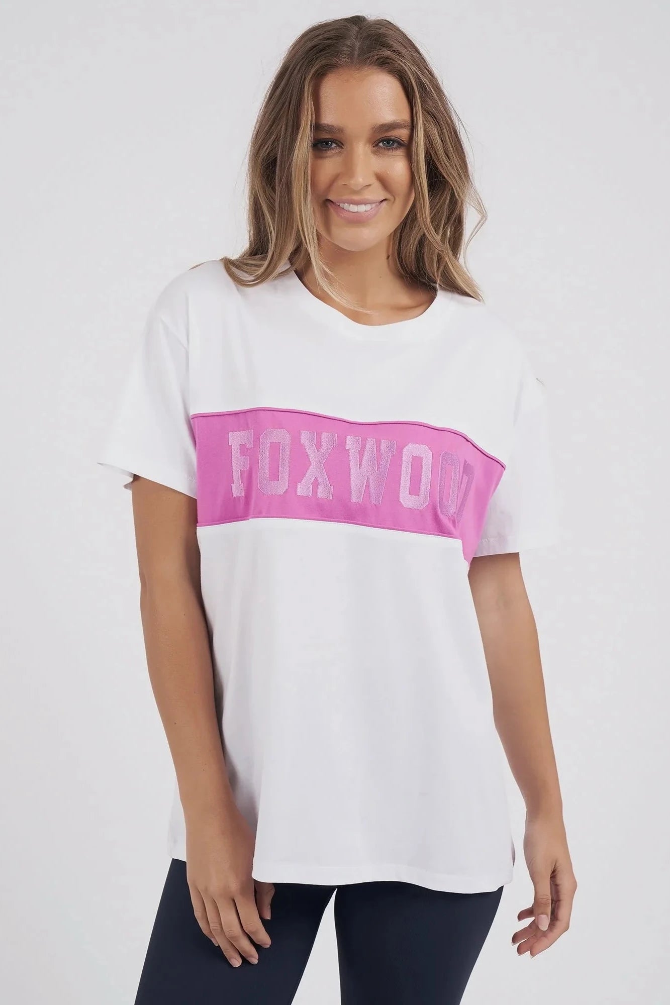 FOXWOOD CONNECTION TEE - FUSCHIA Jersey Fabric Tulle Fabric Batik Fabric