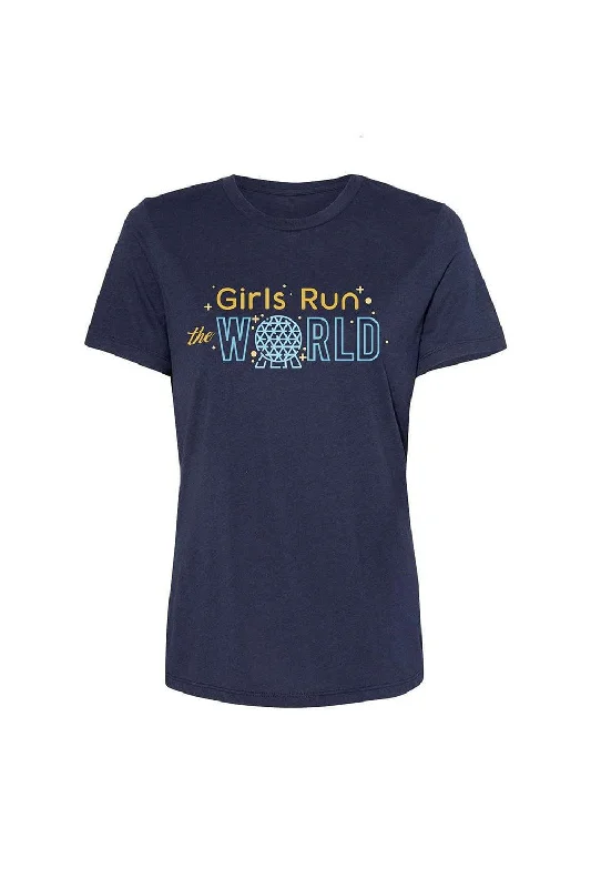 Girls Run The World Women's T-shirt Front Pockets Side Pockets Patch Pockets