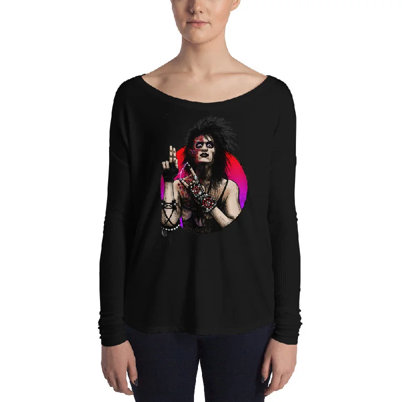 Halloween Saints - ALT - Sammi Curr Ladies' Long Sleeve Tee Welt Pockets Slit Pockets