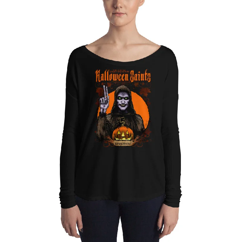 Halloween Saints - Moundshroud Ladies' Long Sleeve Tee Lace Blend Ribbed Blend Corduroy Blend