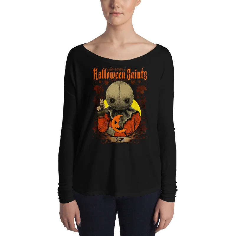Halloween Saints - Sam Ladies' Long Sleeve Tee Cashmere Blend Cotton Blend Poly Blend