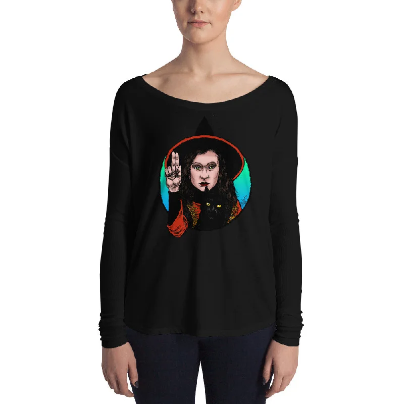 Halloween Saints Series 2 - ALT - Dani and Binx Ladies' Long Sleeve Tee Solid Color Striped Floral