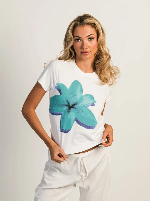 HARLOW BRENNA TEE - BLUE FLOWER Print Jacquard Patchwork