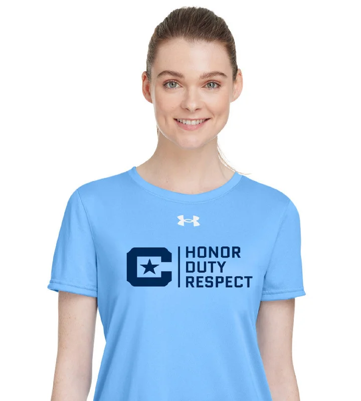 The Citadel, Honor Duty Respect, Under Armour Ladies' Team Tech T-Shirt Front Pockets Side Pockets Patch Pockets