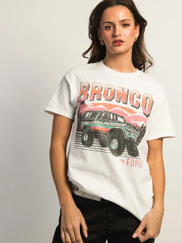 JUNK FOOD CLOTHING BRONCO MOUNTAIN T-SHIRT Spandex Blend Rayon Blend Denim Blend