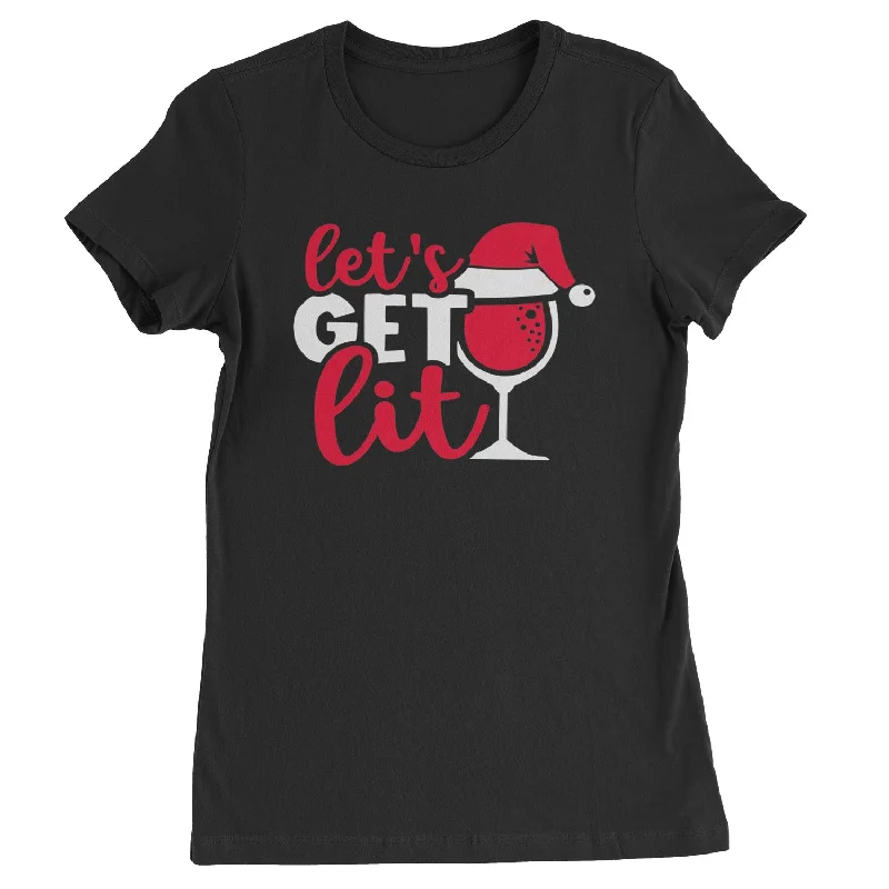 Let’s Get Lit Womens T-shirt Satin Blend Silk Blend Wool Blend