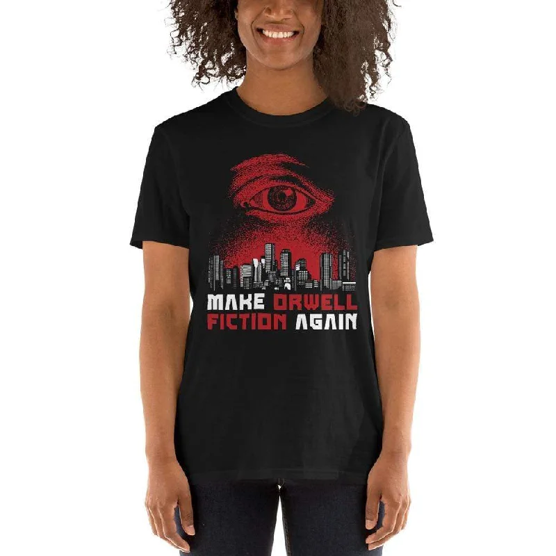 Make Orwell Fiction Again - Dystopian Version - Premium T-Shirt Print Jacquard Patchwork