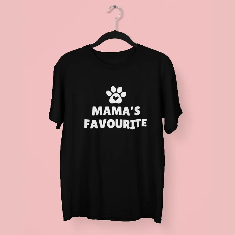 Mama's favourite Round Neck Half Sleeve Classic T-Shirt Seamless Knitted Crochet