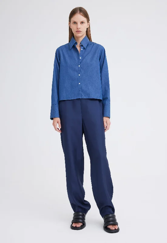 Mason Denim Shirt - Prussian Blue Seamless Knitted Crochet