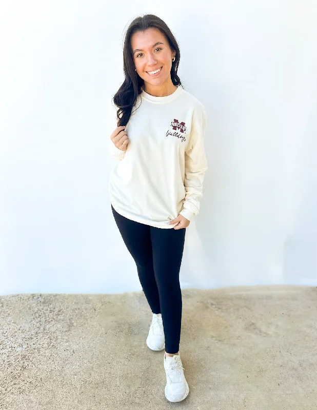 Mississippi State Bulldogs Coquette Campus LS Tee Modern Contemporary Chic
