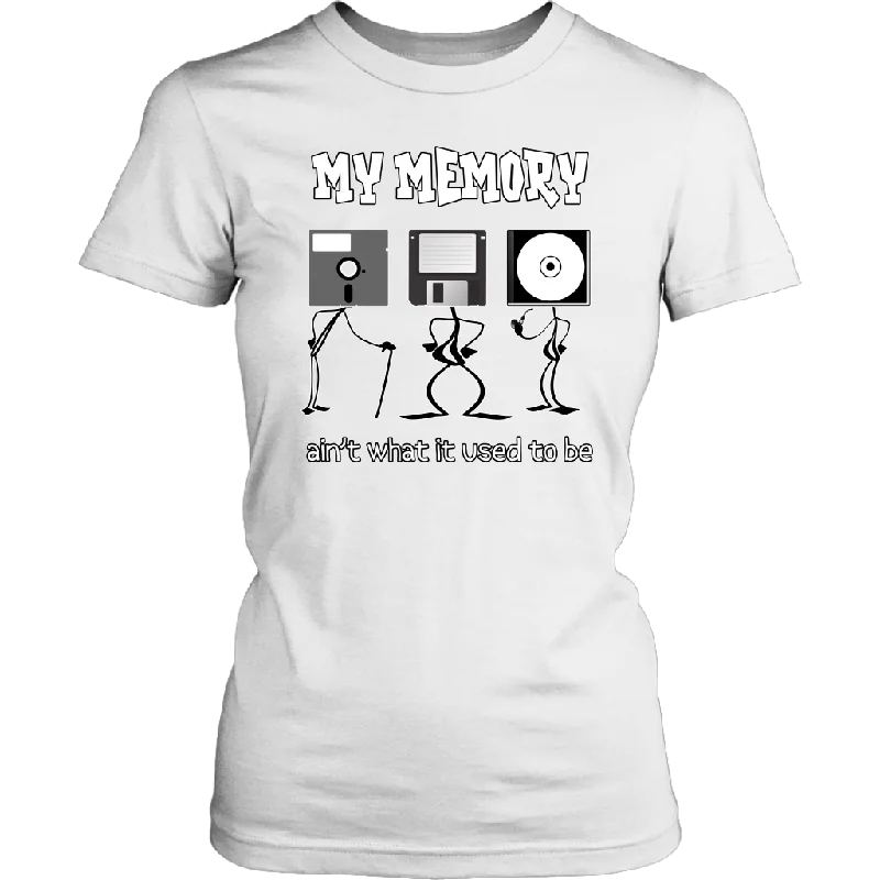 My Memory Ain't What it Used to Be Funny Computer Geek Women's Shirt Silk Blend Satin Velvet