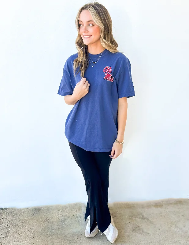 Ole Miss Rebels Hotty Toddy SS Tee Graphic Embroidered Appliqued