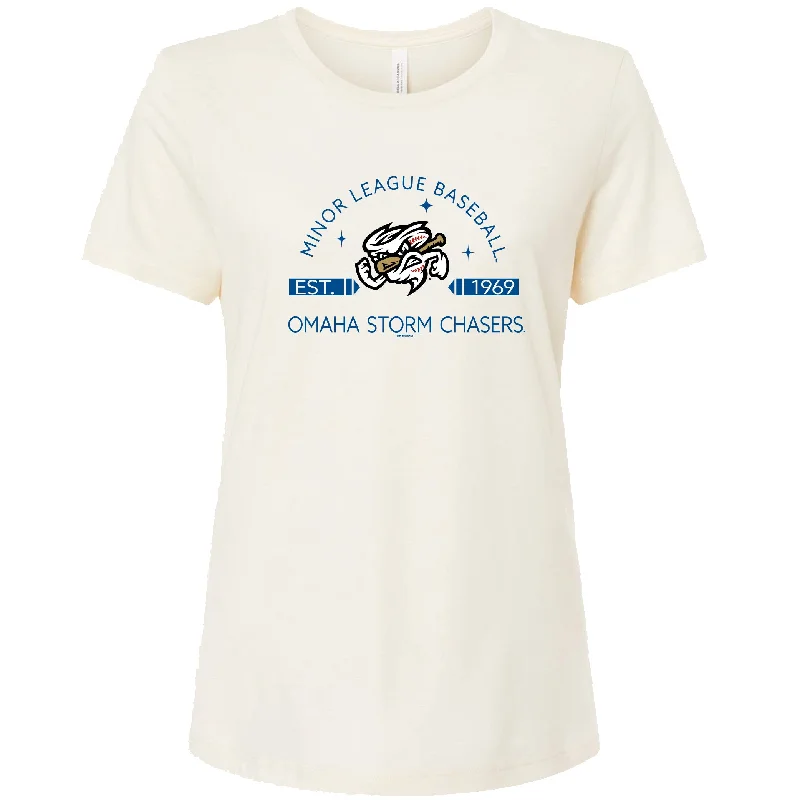 Omaha Storm Chasers Women's Bimm Ridder Natural Sugarloaf Triblend Tee Cotton Fabric Linen Fabric Terry Fabric