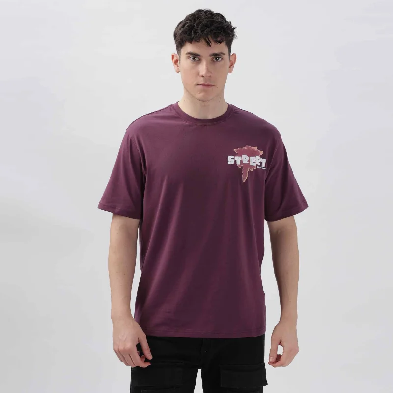Oversized Colour Splash T-shirt Collared Crew Neck Turtle Neck