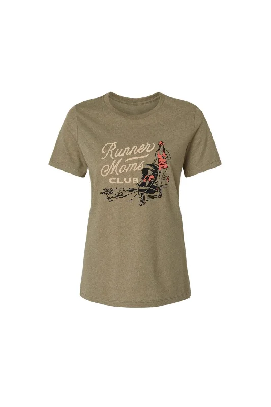 Runner Moms Club Women's T-shirt Asymmetrical Pockets Print