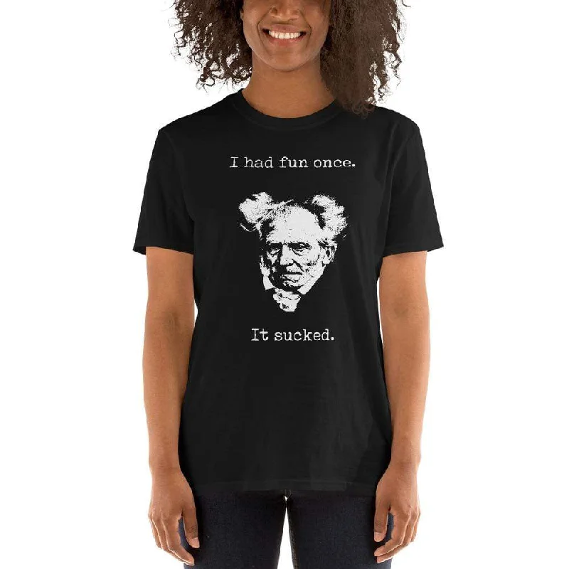 Schopenhauer - I Had Fun Once - It Sucked - Premium T-Shirt Mesh Blend Leather Blend Suede Blend