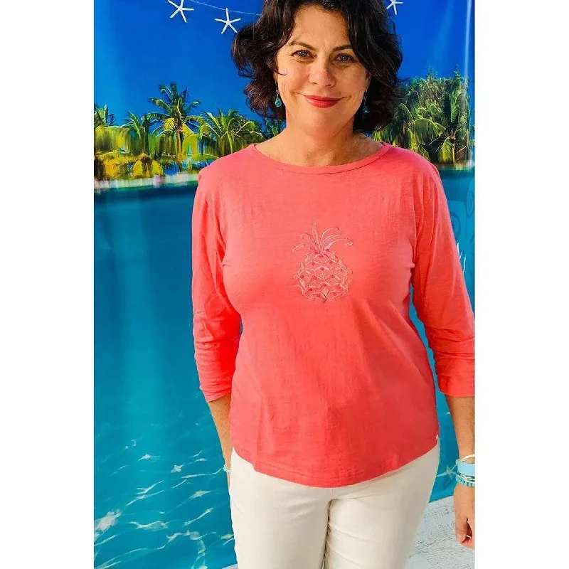 Tango 3/4 Sleeve Tee Seamless Knitted Crochet