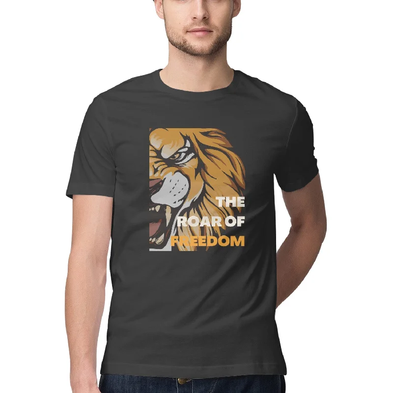 The Roar of Freedom - Unisex/Men's Tee Beaded Sequined Faux Fur