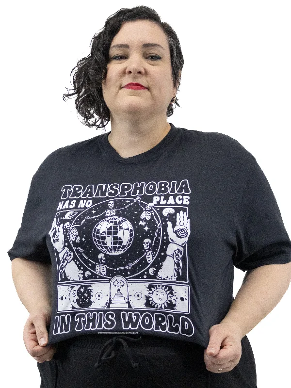 Transphobia Has No Place Here T-Shirt Chenille Brocade Lace
