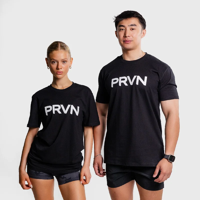 PRVN - STAPLE T-SHIRT - BLACK/WHITE Satin Fabric Silk Fabric Chiffon Fabric