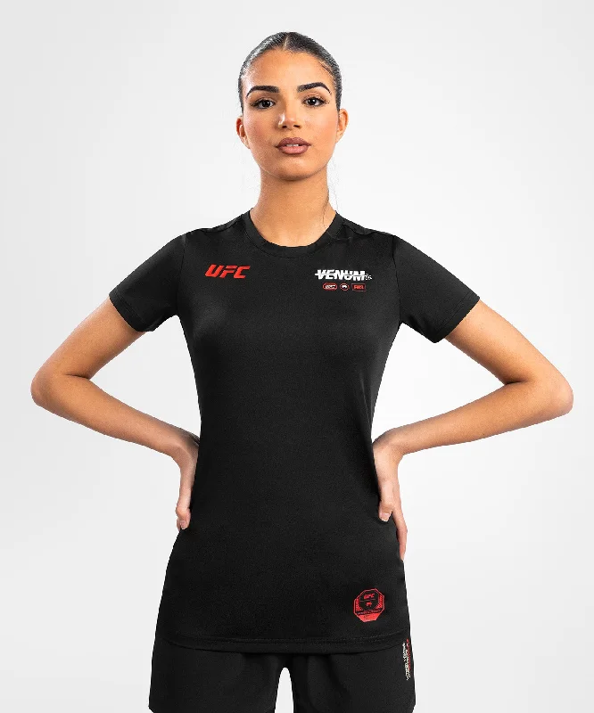 UFC Adrenaline by Venum Fight Week  Women’s Dry-Tech T-shirt - Black Houndstooth Herringbone Solid
