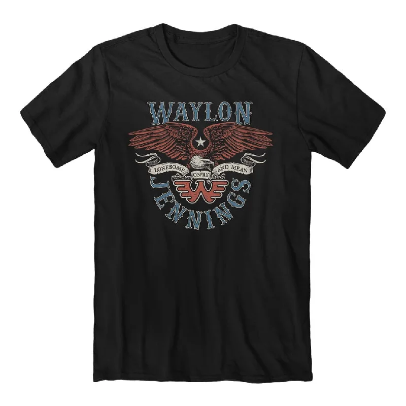 Waylon Jennings - Lonesome Eagle T-Shirt Anti-Pilling Machine Wash Handmade