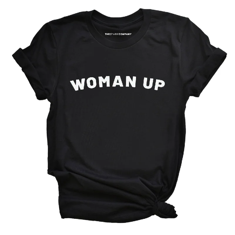 Woman Up Feminist T-Shirt Striped Floral Plaid