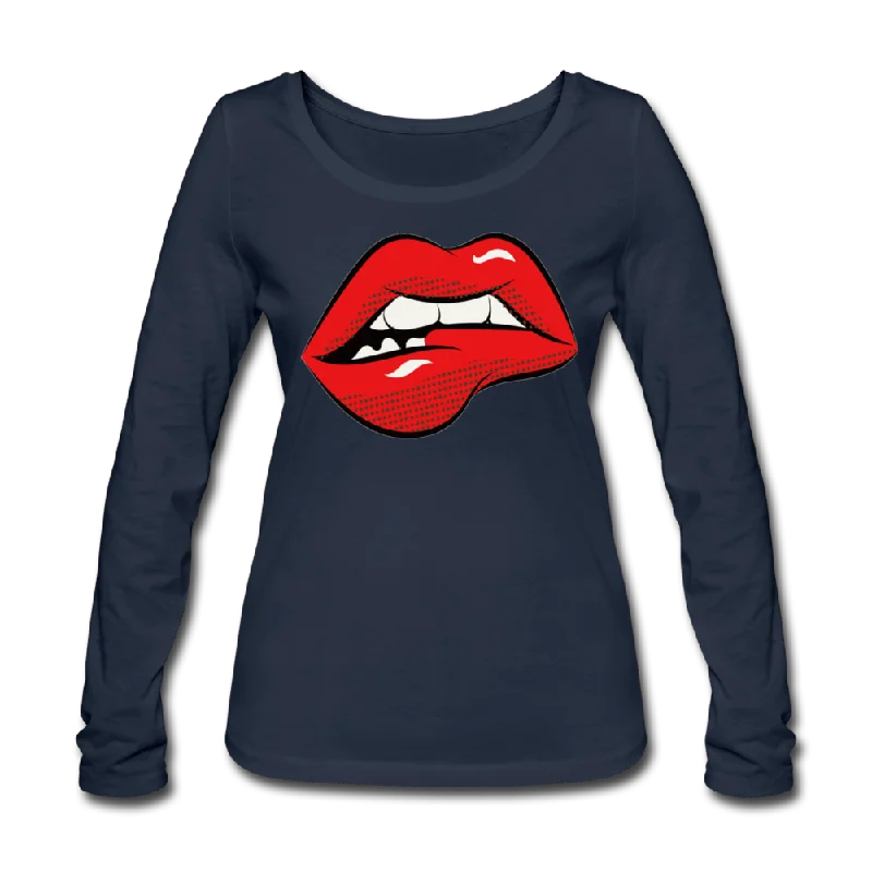 WOMEN’S KISS ORGANIC LONGSLEEVE TEE Collared Crew Neck Turtle Neck