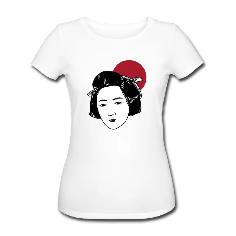 WOMEN'S GEISHA ORGANIC COTTON T-SHIRT Silk Blend Satin Velvet