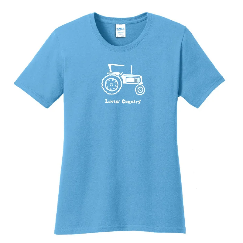 Women's Livin' Country Tractor T-shirt Anti-Pilling Machine Wash Handmade