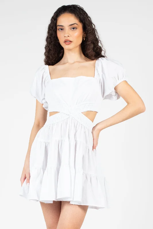 Avelyn Cut Out Babydoll Mini Dress Chic Sleeveless Mini Dress