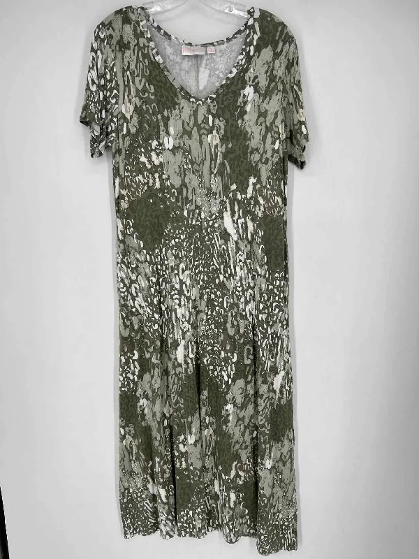 Belle By Kim Gravel Size S Green Print Dress