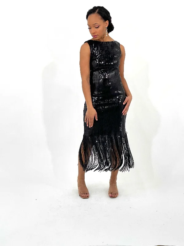 Black Sequined Dress