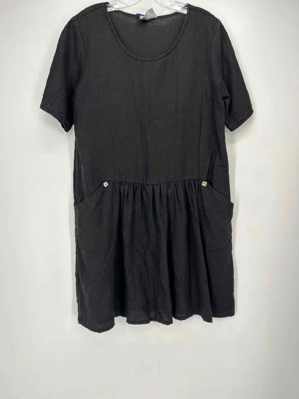 Chalet Et Ceci Size S Black Linen Dress