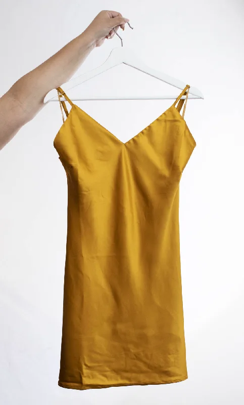 Sleeveless Satin Mini Dress Fashionable Party Mini Dress