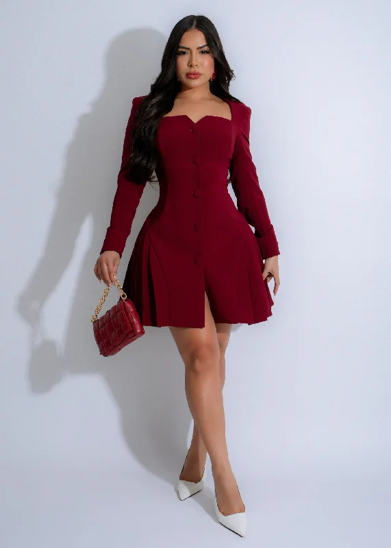 Crimson Authority Mini Dress Red Trendy Mesh Mini Dress