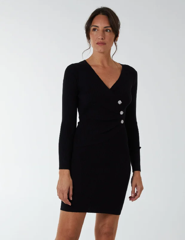 Cross Over Ribbed Dress
