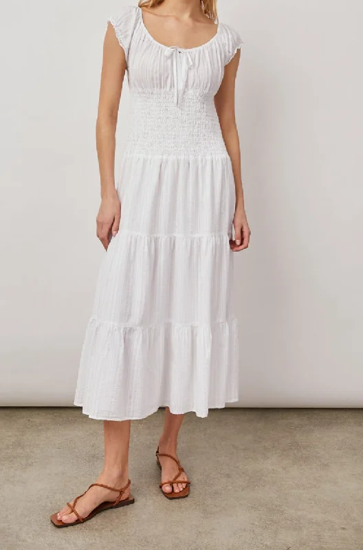 DARIA DRESS - POWDER STRIPE