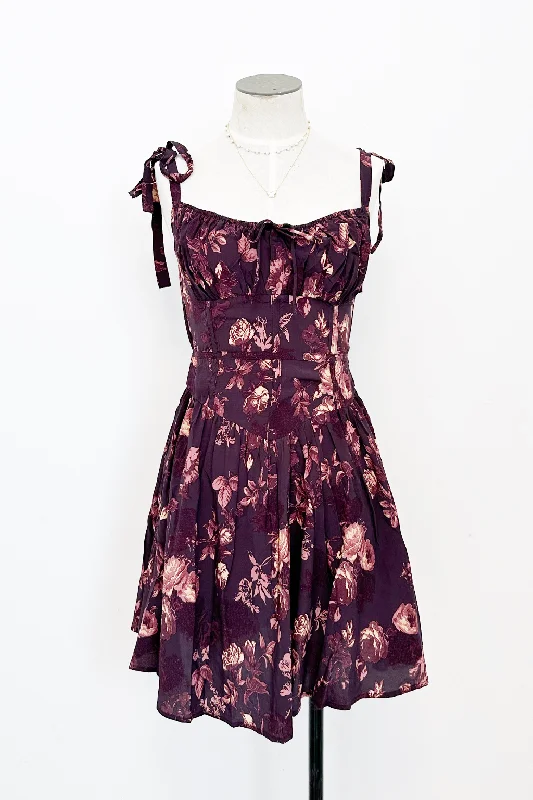 Fall Romance Mini Dress Elegant Mini Dress with Pleats