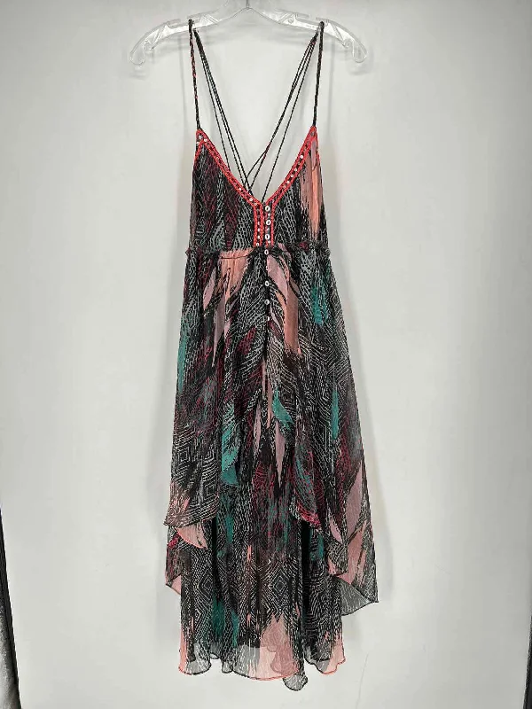 Free People Size L Black Print Dress