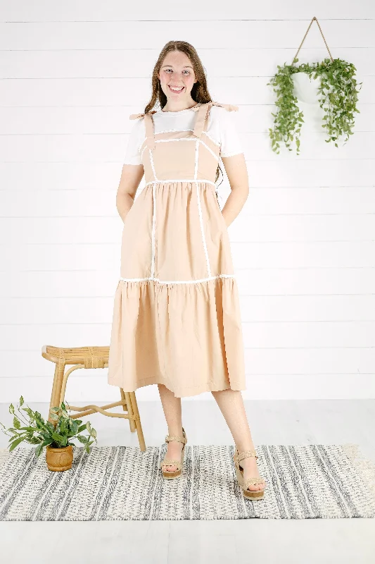 Gabi Jumper Dress - Taupe