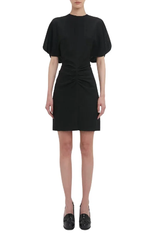 Gathered Waist Mini Dress Elegant Sequin Mini Dress